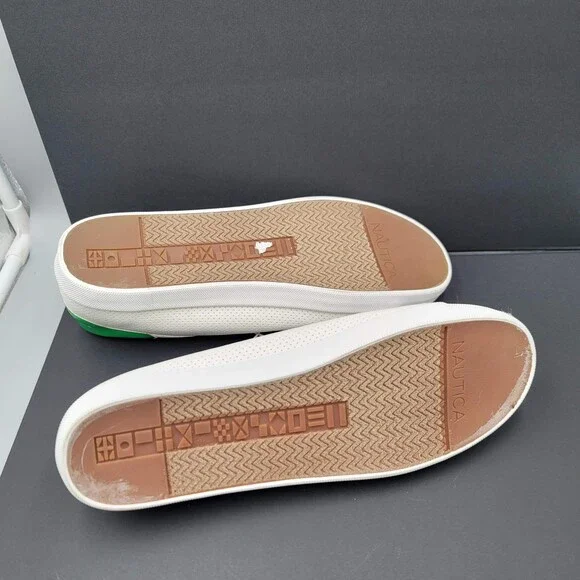 Nautica Shoes Womens Size 9 White Green Lanyard Perf Casual Sneakers Low Top New - Picture 6 of 11